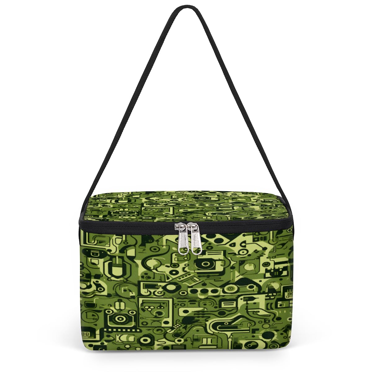 GzLeyigou Abstract Texture Lunch Bags for Women Men 9 Cans, Hot & Cold Food Delivery Bag Insulated Grocery Bag Insulated Lunch Box Green Fashion Cooler Bag for Office Work Picnic Beach