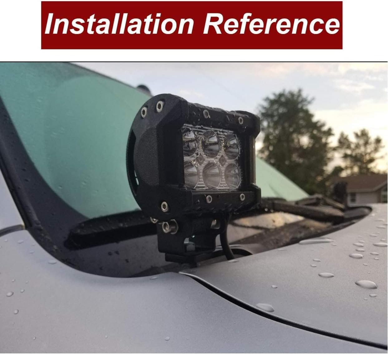 WeiSen Ditch Light Mount Brackets Low Profile LED Light Hood Mounting Compatible with Toyota 4Runner 2009-2024, Fit Tundra 2007-2021