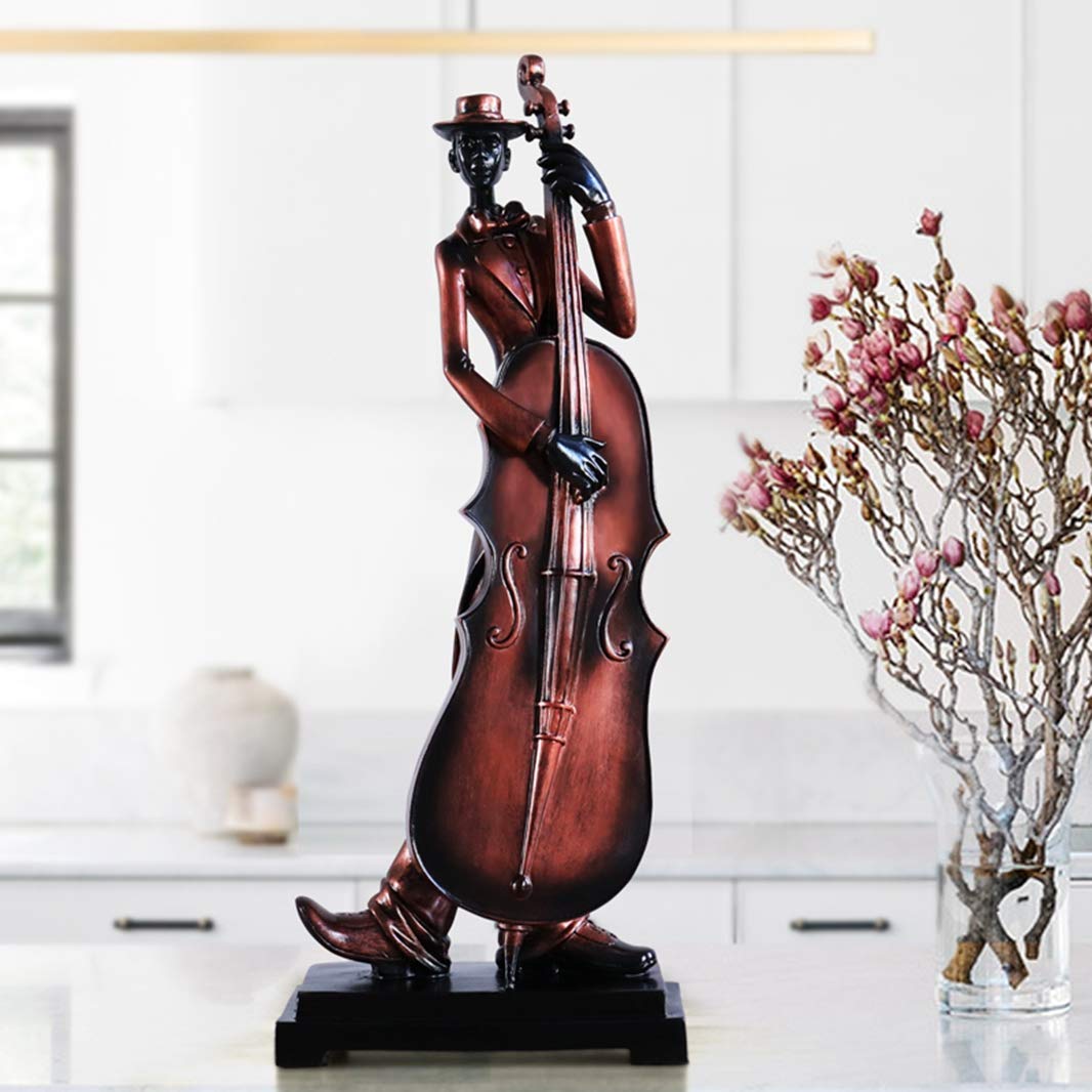 Per casa e cucina Figurine da collezione Statue Figurine da collezione Scultura Artigianato in resina Moderna Musica Band Statue Jazz Music Player Sculture Retro Home Office Bar Cafe Ornamenti (G)
