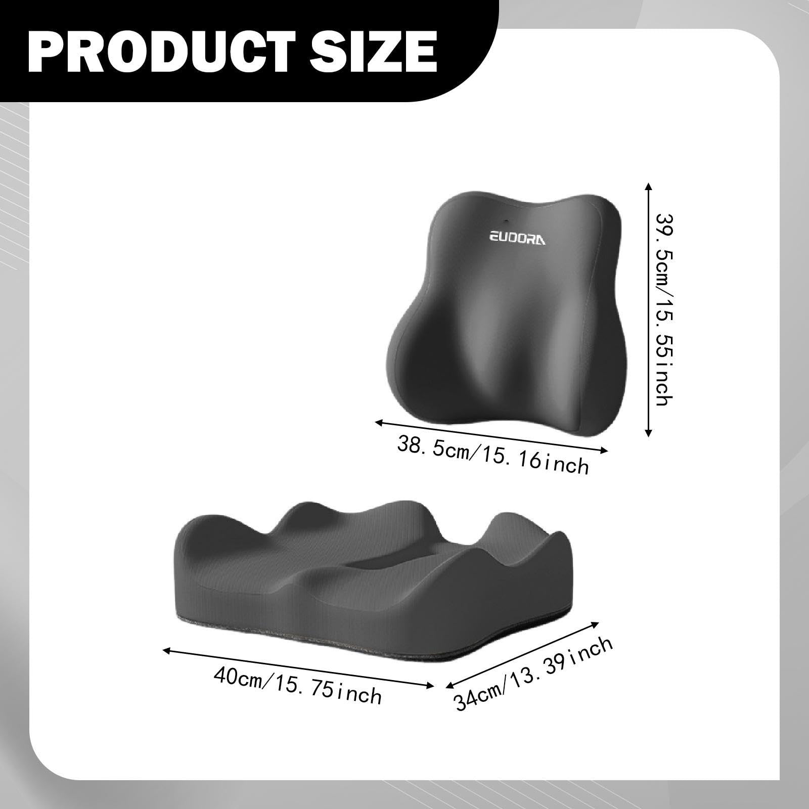 Cuscino di Supporto Lombare, Cuscino per Seduta Pratico, Traspirante, Portatile, in Memory Foam, Ergonomico per Letto E Divano, Nero