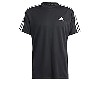 adidas Uomo Train Essentials 3-Stripes Training Tee, Black/White
