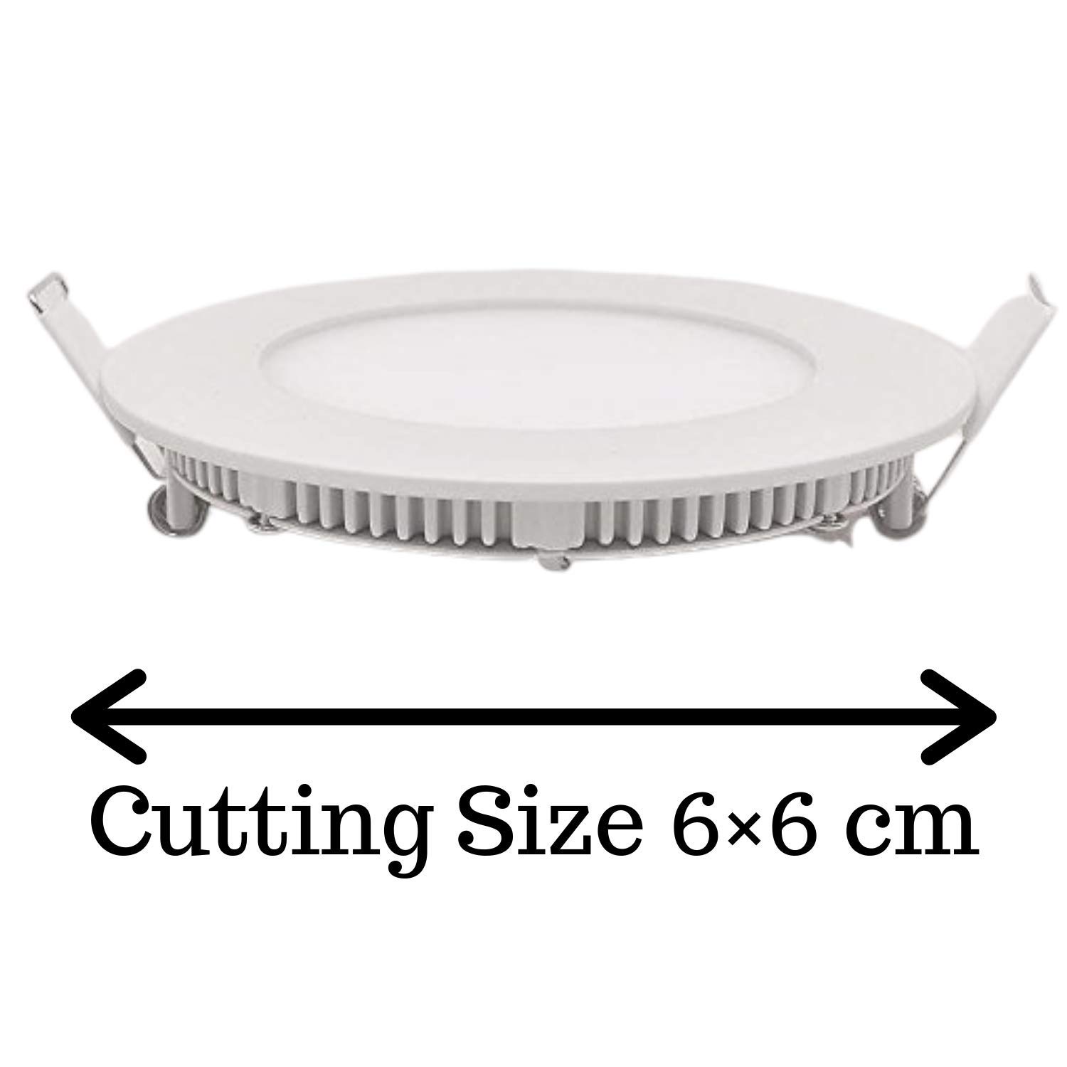 D’Mak 3 Watt Led Round False Ceiling/Recessed Panel Light for Pop (Warm White, Pack of 4) 3