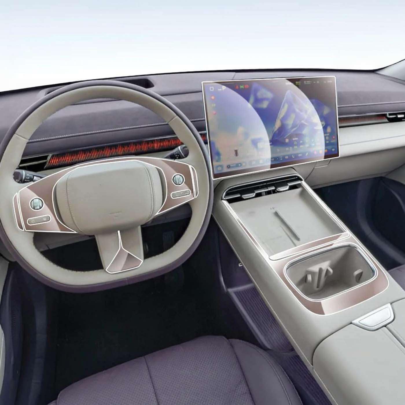Car Interior Center Console Media Dashboard Navigation TPU Protector Film, for CHANGAN DEEPAL S07 2026 Anti-Scratch