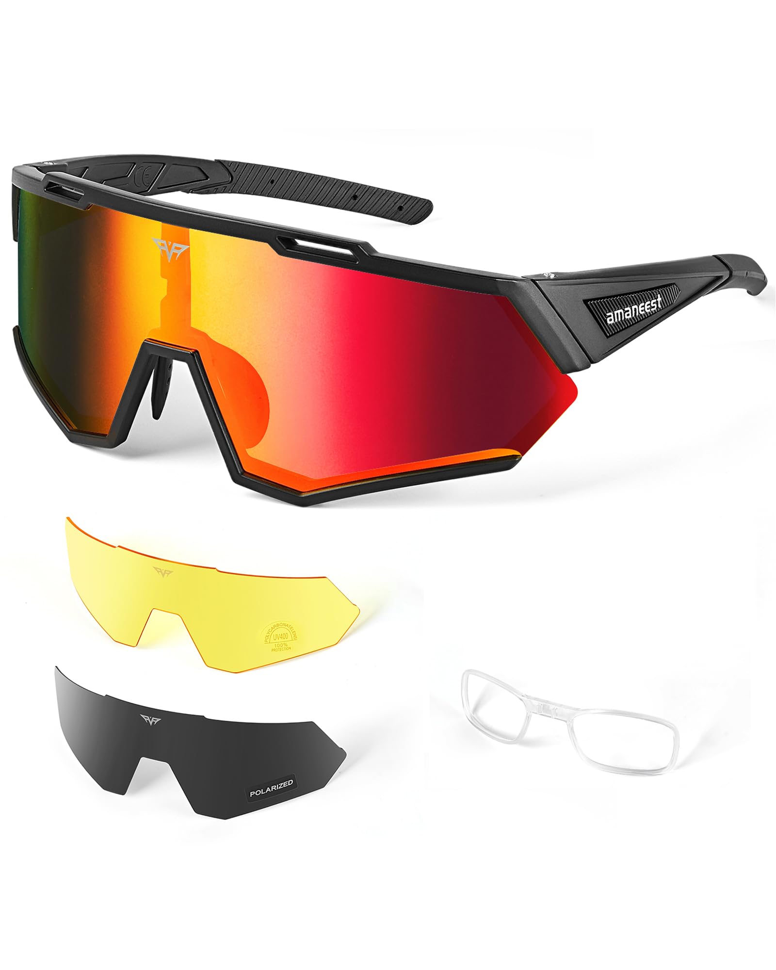 AMANEESTSunglasses UV Protection Cycling Sunglasses for Men and Women,Impact Resistance Z87.1 for Construction