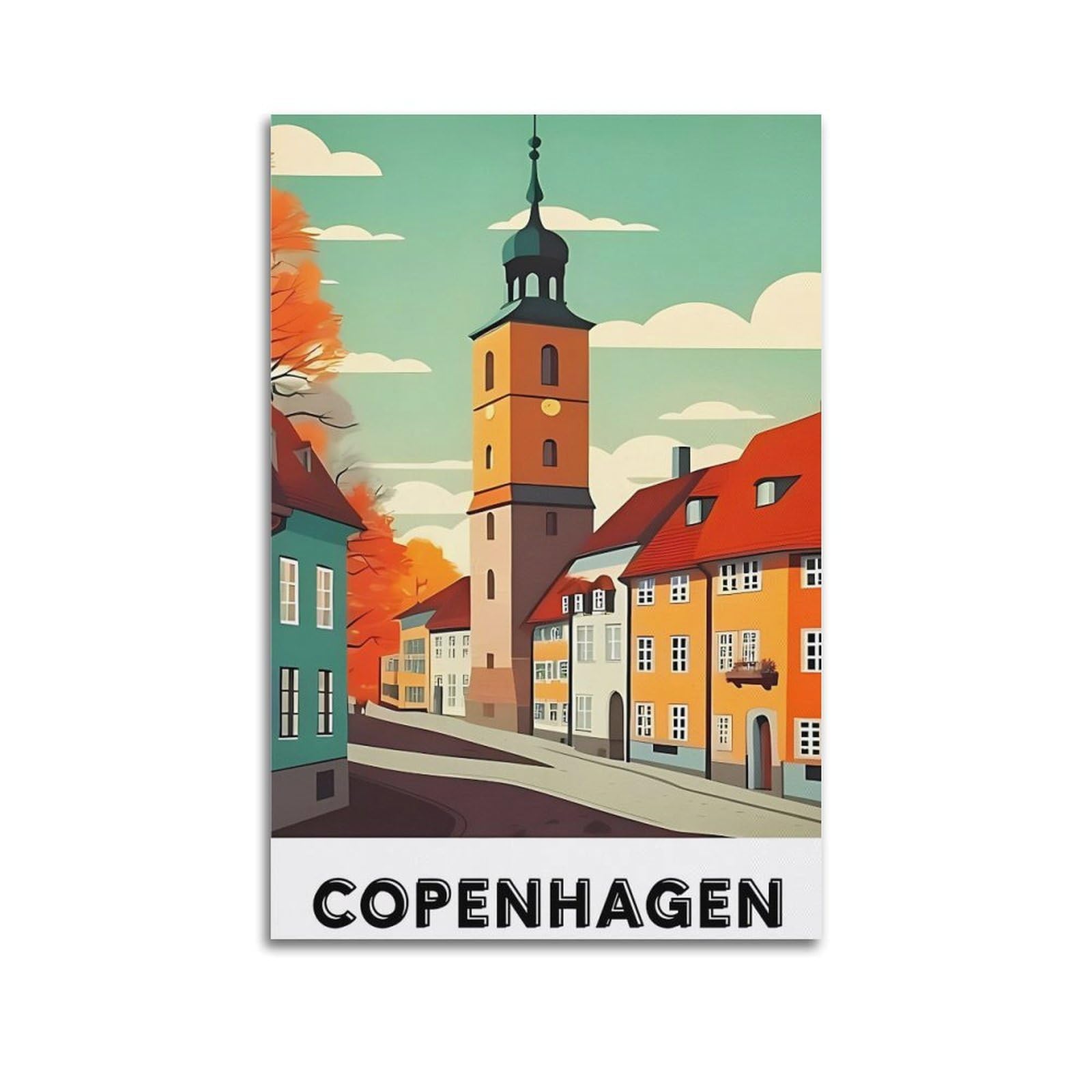 EZMLFA 5D Diamond Painting Kits,Copenhagen,Diamond Painting Kits for Beginners Round Full Drill Painting with Diamonds Gem Art for Home Wall Decor 50x60cm