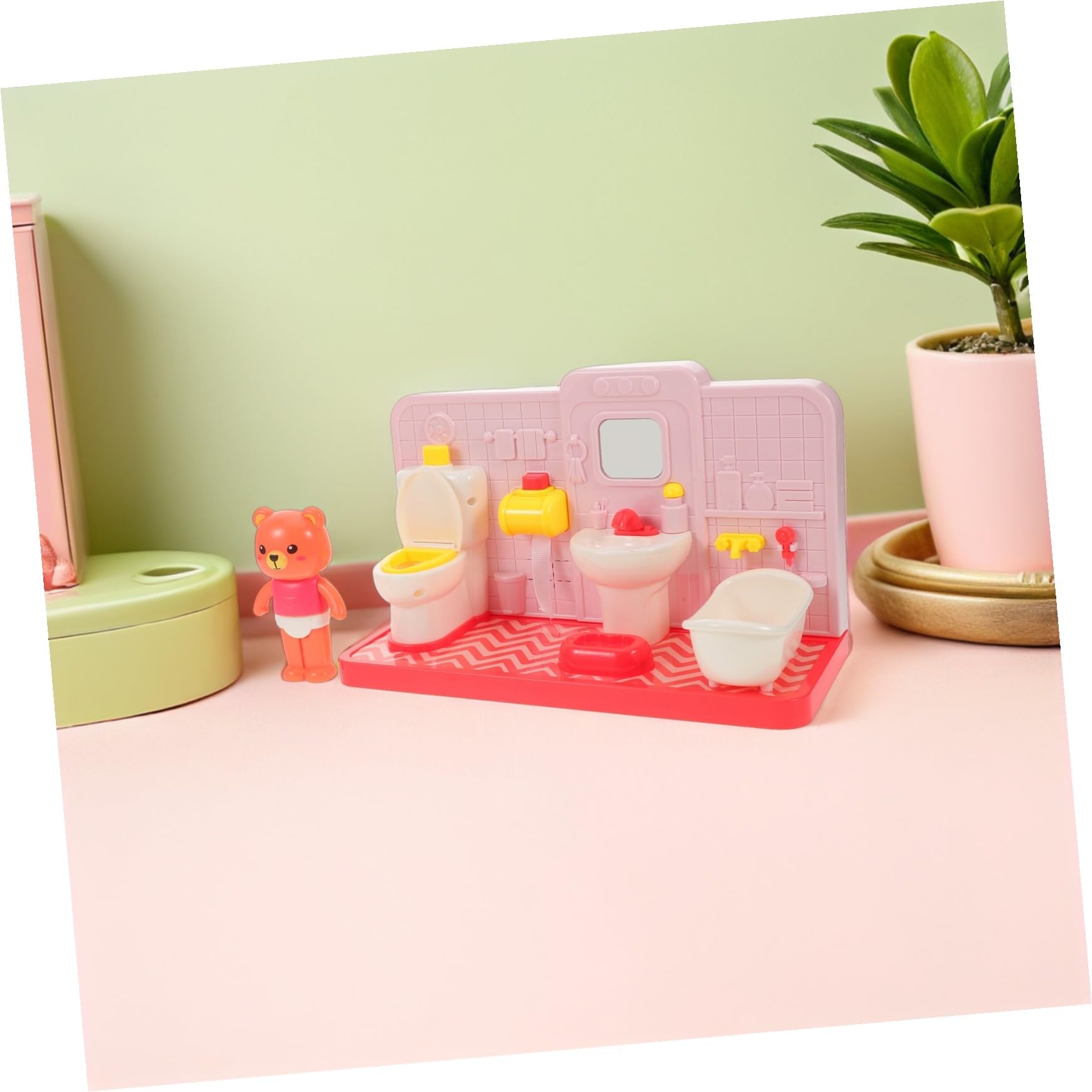 Juguetes para el baño Lindo Juguete de baño de Oso Finger Rellamiento de Juego Juego de Inodoro Educativo