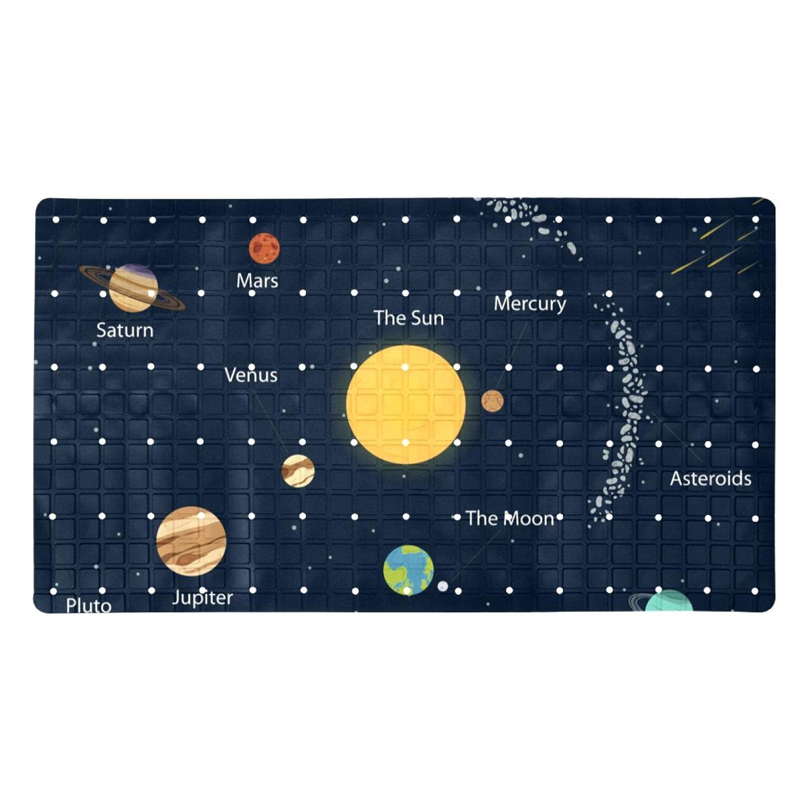 Bathtub Mats for Sitting Non Slip Shower Mats with Suction Cups Drain Holes Soft Safety Mats for Baby & Elderly Solar System Design