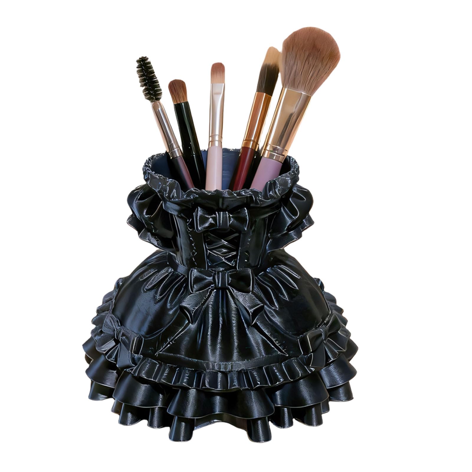 Aqvjd 3D Printed Dress Shape Pencil Cup Desktop Organiser Makeup Brush Storage Stand for Pens Marker Makeup Tools Storage Desktop Planner