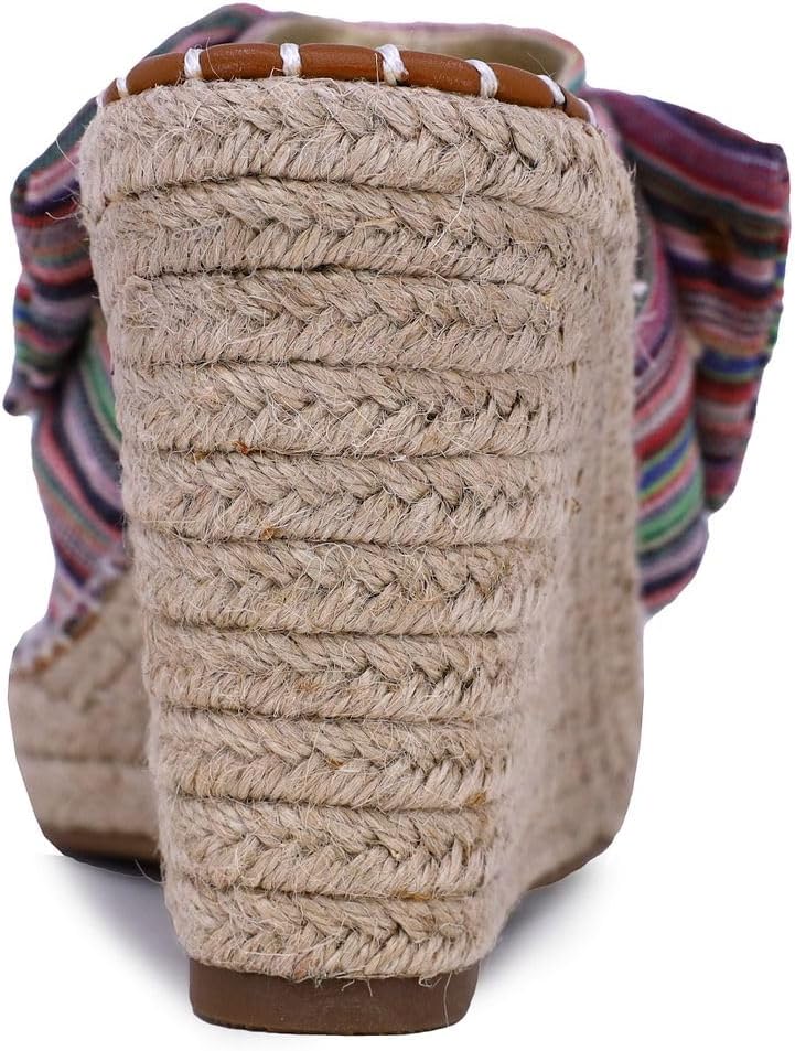 Nautica Women's Espadrille Wedges for Women Platform Sandals – Slip-On Knot Bow Summer Shoes with Woven Rope Heel - Image 3