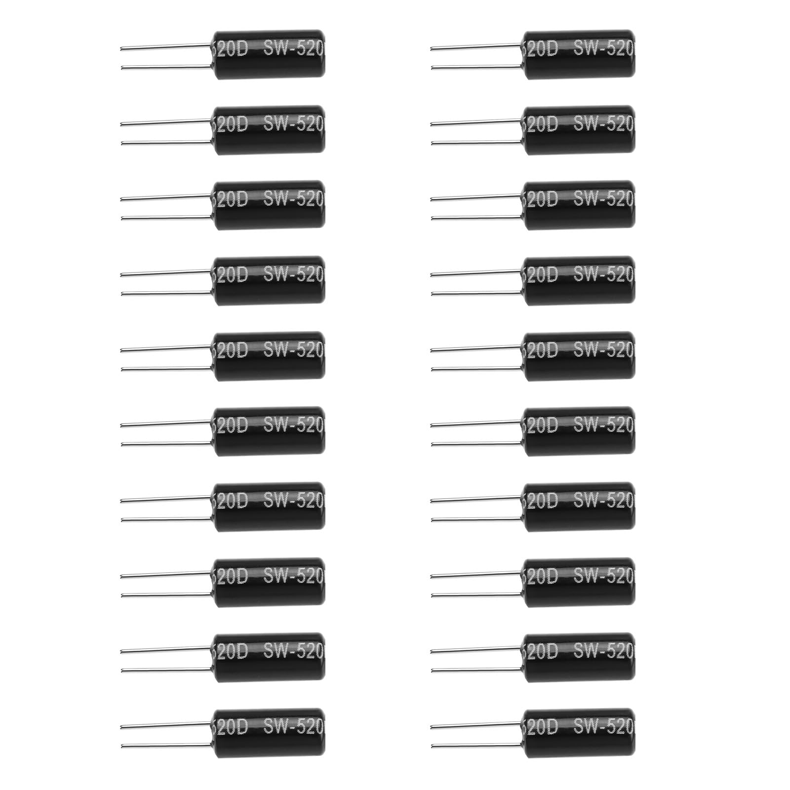 20 Interrupteurs à Bille SW-520D VGOL | Capteur Inclinaison Vibration | 22.2x5.2mm | 5V 10A