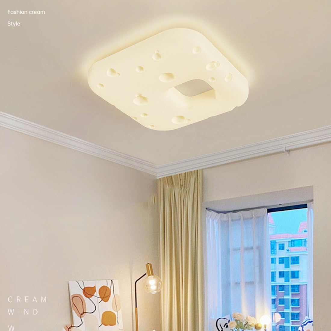 Lampada da soffitto in stile scandinavo, protezione degli occhi, moderna coperta per biscotti per camera da letto, lampada per camera dei bambini e lanterne, 48 cm
