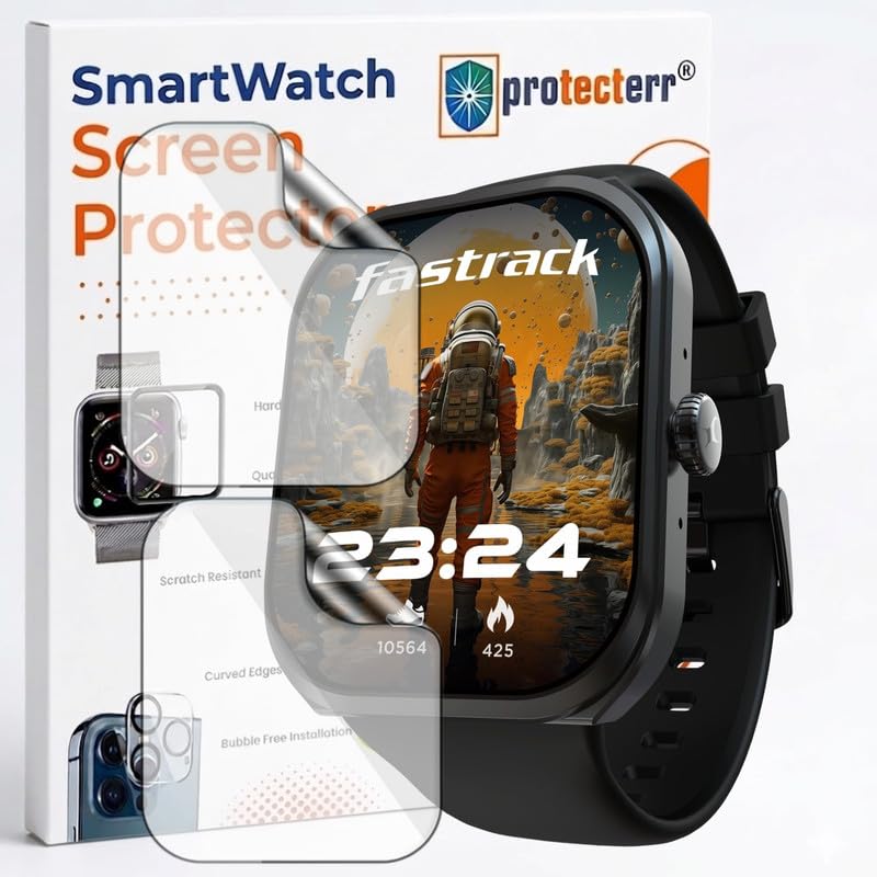 Image of 2-Pack Screen Protector for Fastrack Limitless FS2+ 2.01 inch Smartwatch - Flexible TPU Screen Guard, HD Clear, Anti Scratch, Bubble Free, Full Coverage Film - Not Tempered Glass