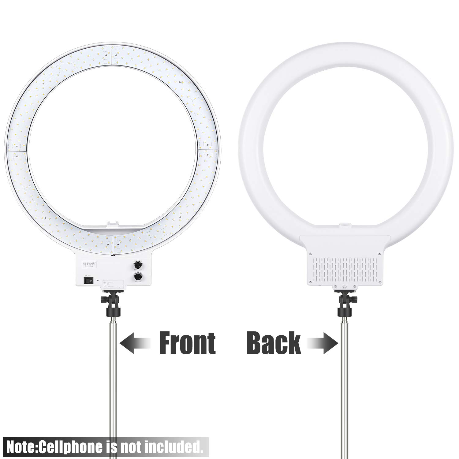 NEEWER RL-18 Anneau lumineux de 45,7 cm avec support de