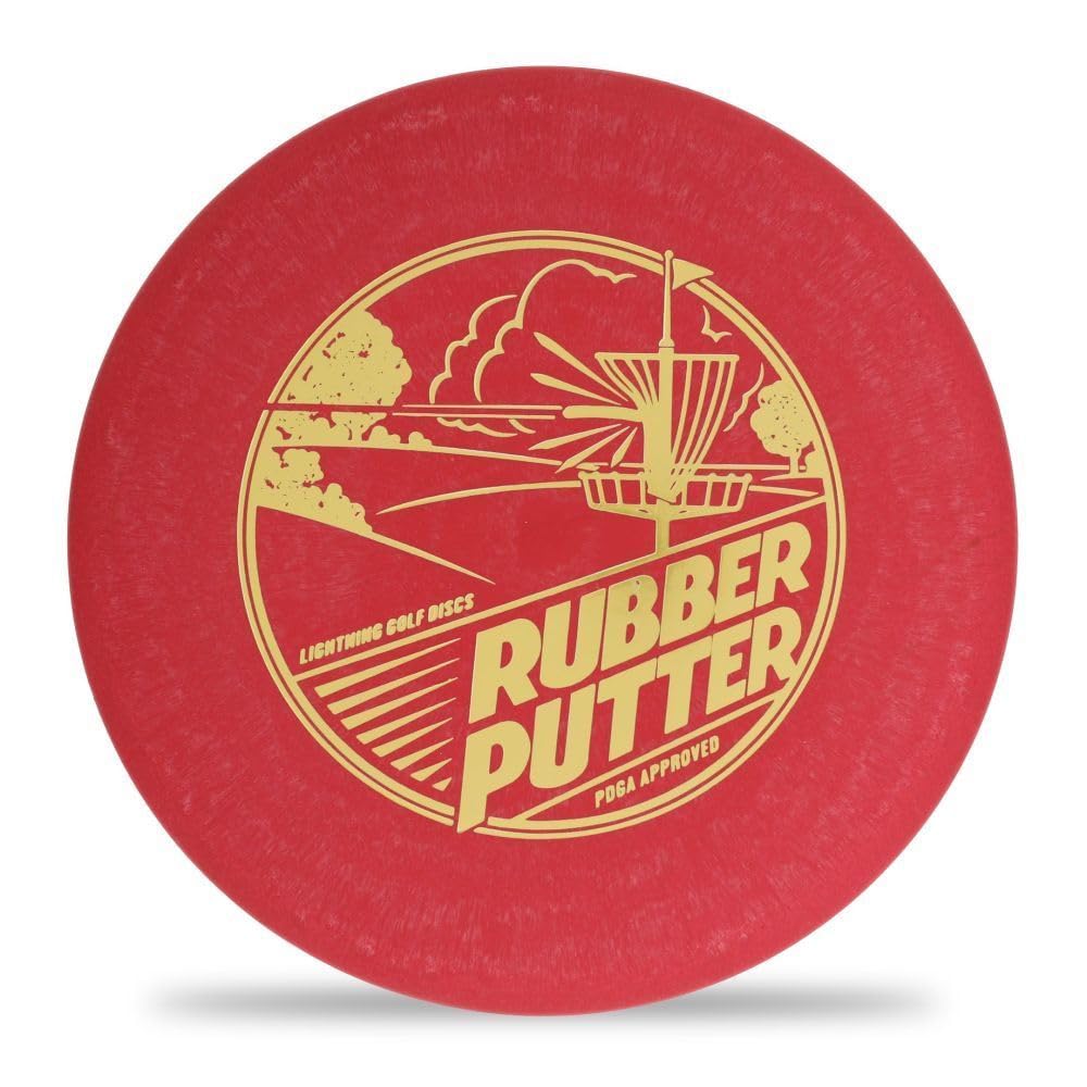 Lightning Discs Sure Grip Rubber Putter Golf Disc | 170-175 Grams | #1 Rated Beginner Putter - Floats in Water