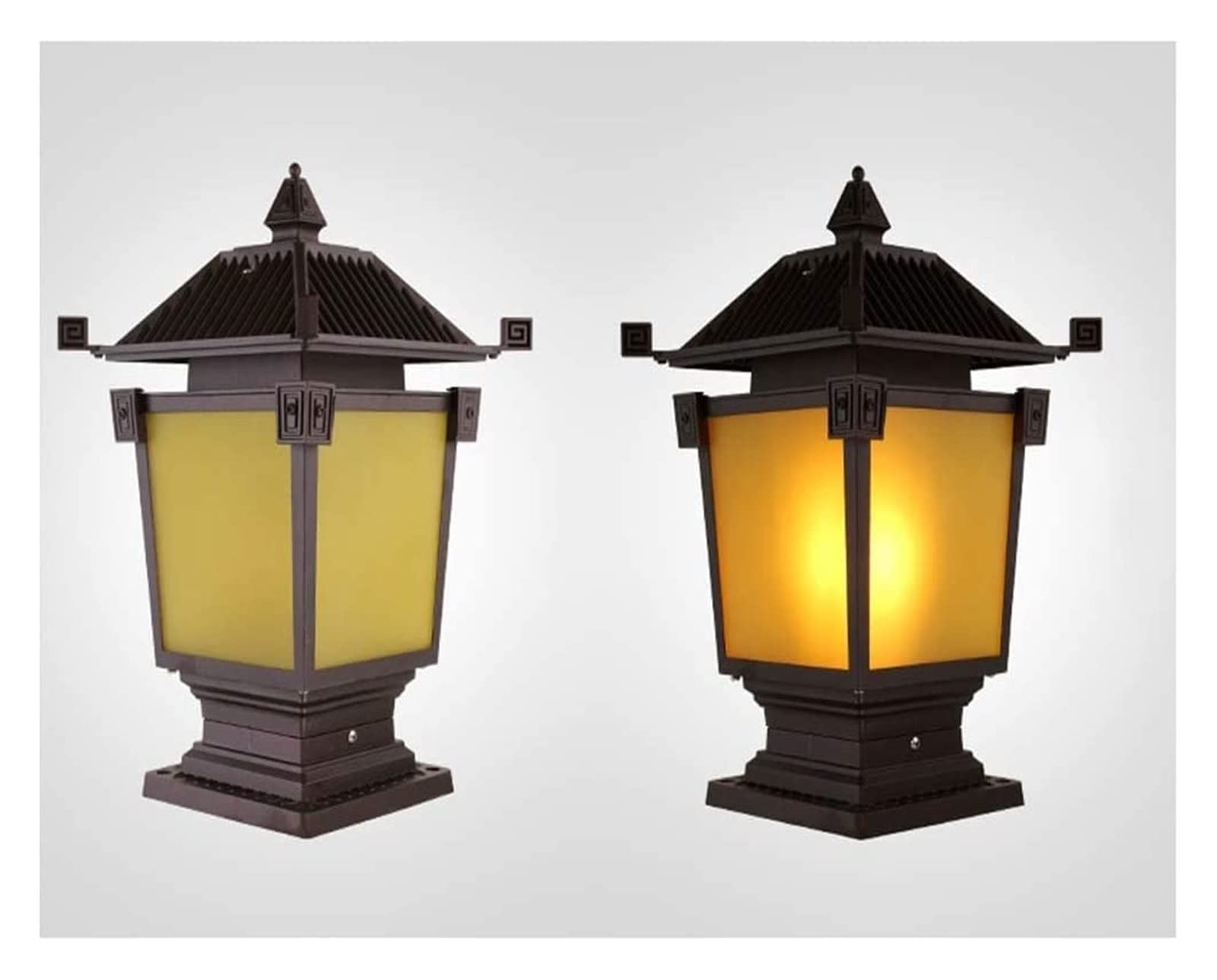 Lampe Pilier Extérieure Moderne Étanche – Applique Colonne Villa Jardin Cour, Aluminium, Verre/Acrylique