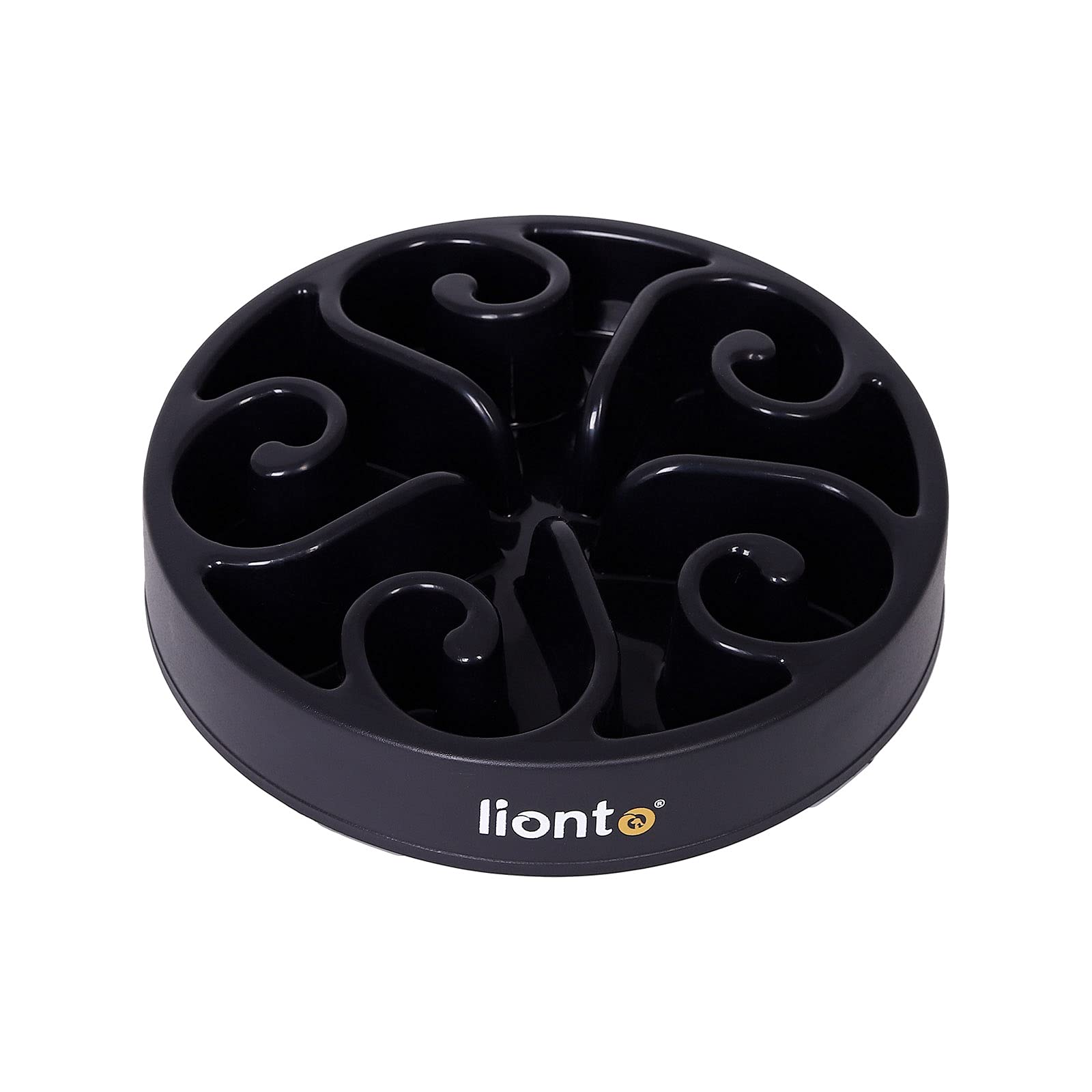 lionto Ciotola per cani Ciotola anti-ingozzamento Ciotola antiscivolo Ciotola per Gatti Ciotola per cani anti-ingozzamento Ciotola per cibo, 20x5 cm Nero