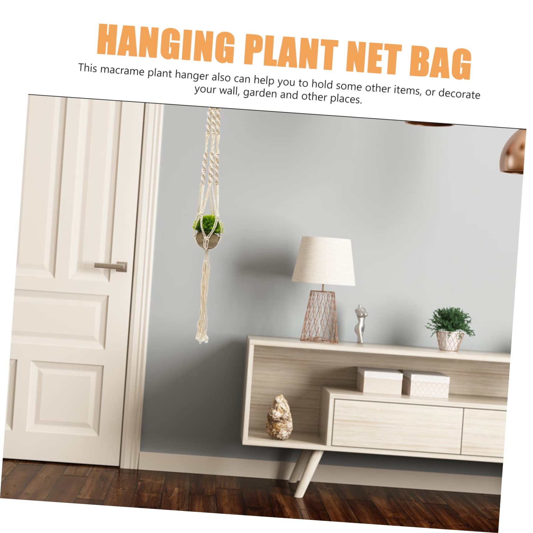 BESTonZON 4 Stück Makramee Blumenampeln aus Baumwollseil mit Edelstahls Haken Dekorative Hängende Blumentopfhalter für Wand und Garten Gewebte Pflanzenhänger im Boho Stil