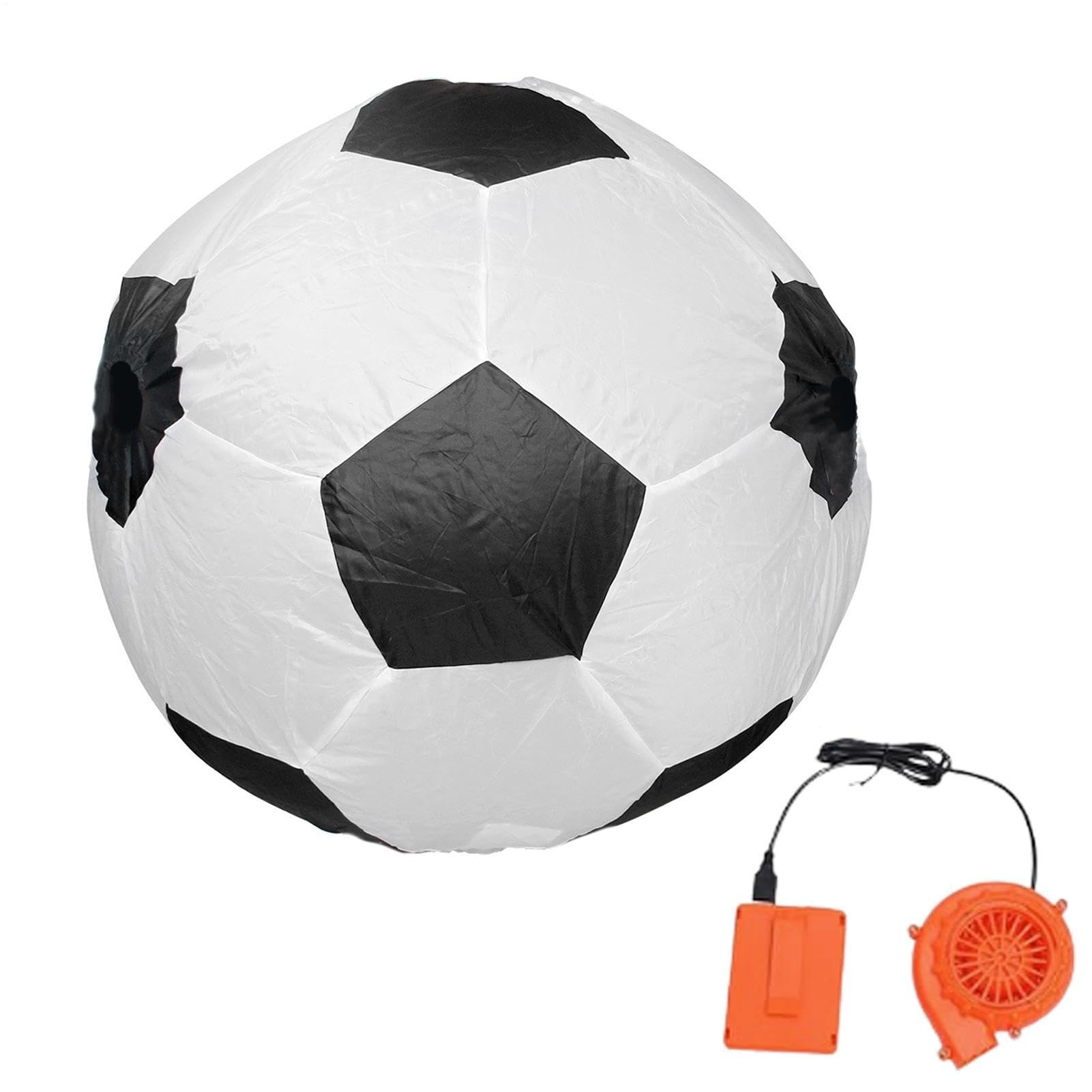 Inflatable Costume - 150cm Soccer-Shaped Inflatable Suits For Adults, Novelty Soccer Ball Design, Battery Powered Air Pump, Waterproof Polyester Weave Cloth For Halloween Birthday Party