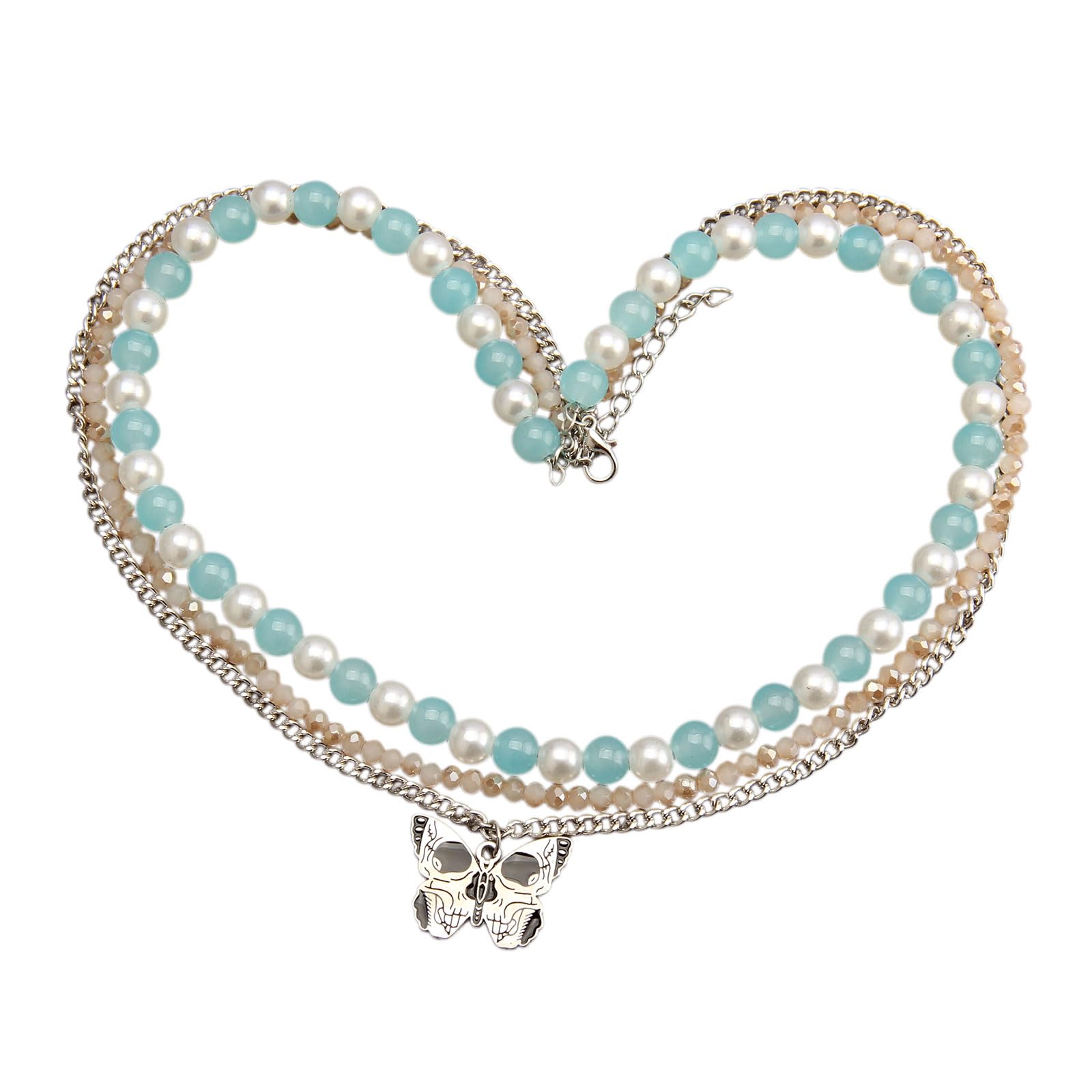 GelConnie Wooden Necklaces for Women Gold Leather Necklace Long Boho Layered Necklace Silver Hippie Choker Necklace Bohemian Jewelry for Women