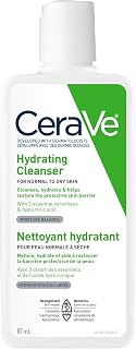 CeraVe Hydrating Face Wash Travel Size Daily Facial Cleanser for Dry Skin Fragrance Free, 87 Milliliters