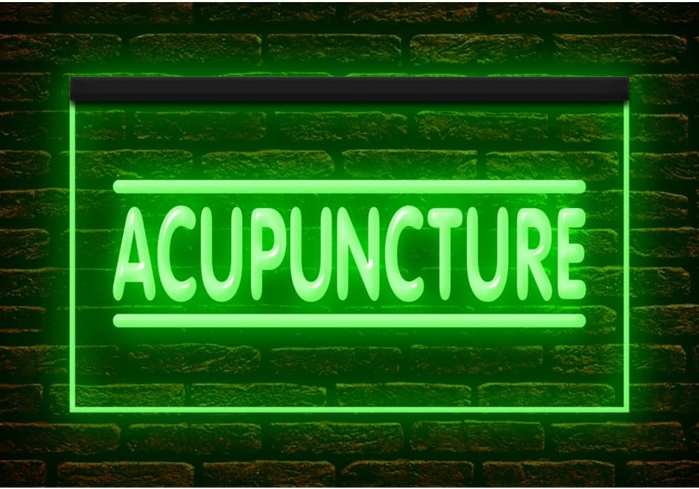 160045 Acupuncture Chinese Clinic Shop Health Center Display LED Night Light Neon Sign (16" X 12", White)