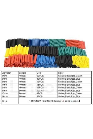 Bunion 164 Piece Color Heat Shrink Tubing Set Shrink Tubing Cable Protective Cable Repair Kit
