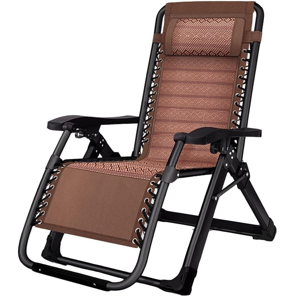 Chaise longue inclinable d'extérieur : fauteuil de jardin anti-gravité pliant