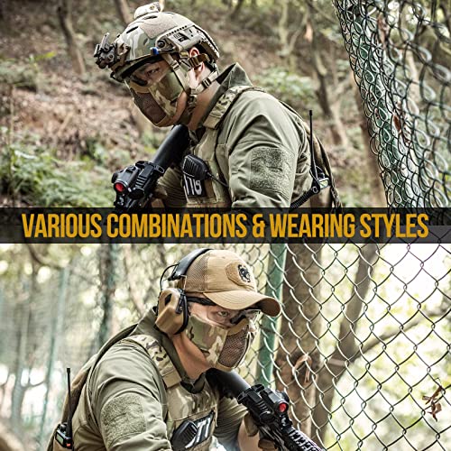 Onetigris Small Tactical Mask 4.5" Foldable Half Face Mask Protective Mesh Mask Fit For Women & Teenagers (Multicam) #TOP5