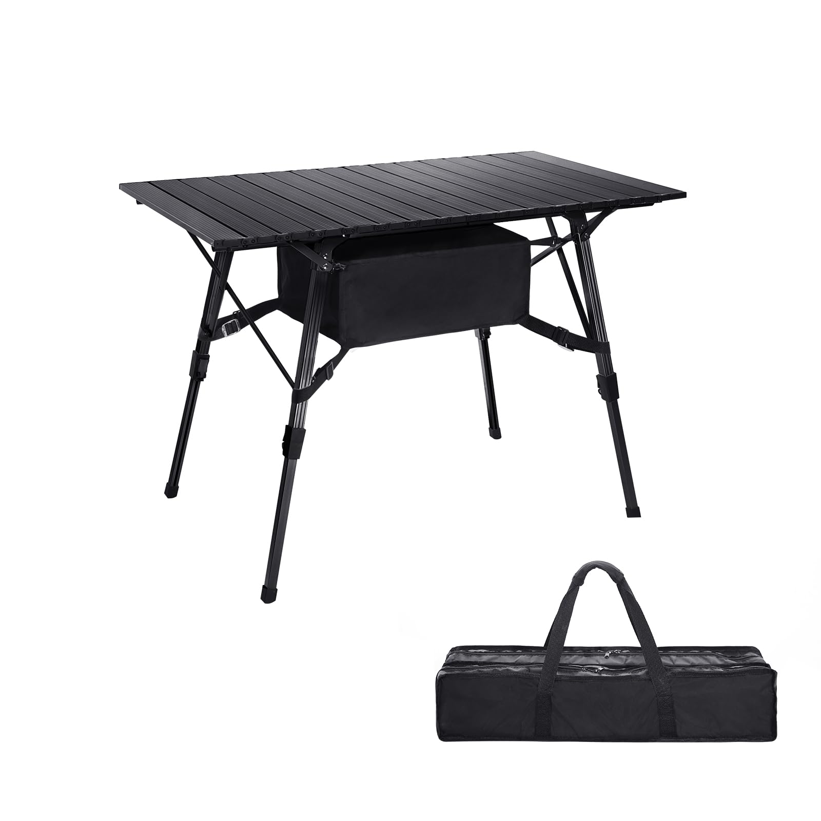 Moosinily Folding Camping Table 3 Feet Adjutable Height Aluminum Camp