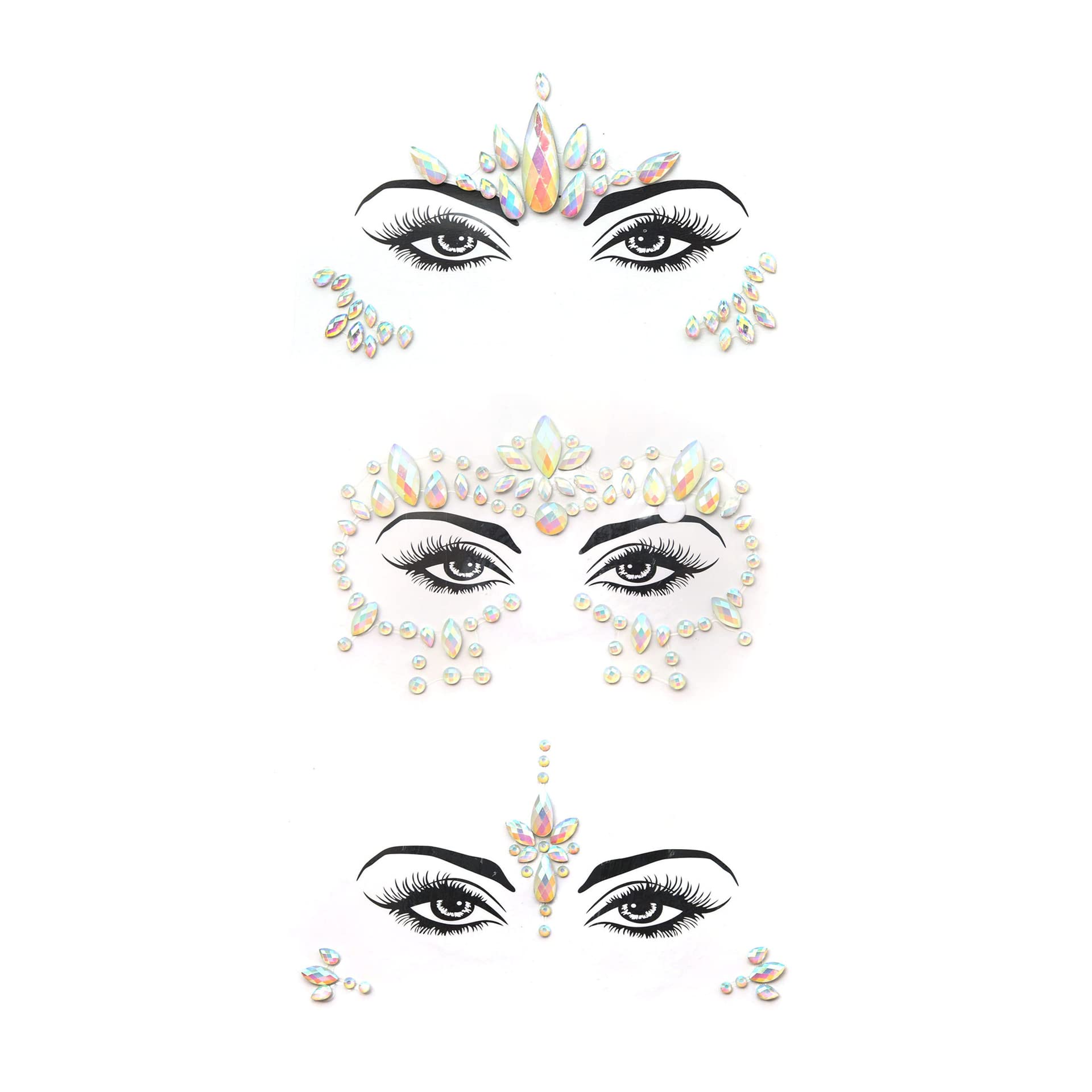 Glitzersteine Selbstklebend – 3 Sets Für Gesicht, Festival & Kostüme