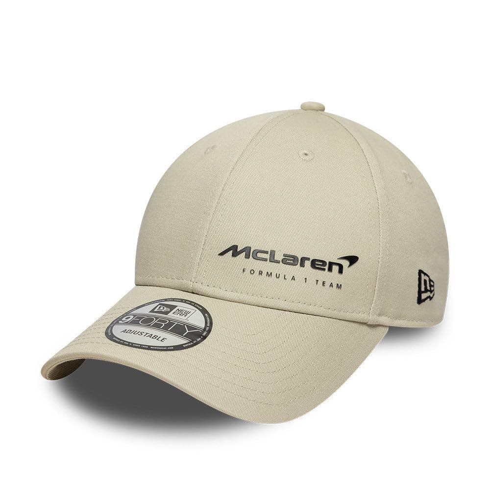 New Era McLaren F1 Team, Official 2025 Merchandise, Essentails Logo Baseball Cap, Cream