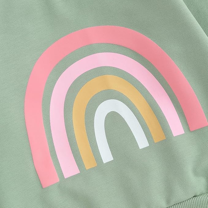Newborn Baby Girls Clothes Rainbow Colored Long Sleeved Cute Pullover Sportswear for Boys and Girls aged 0-3 Years old3