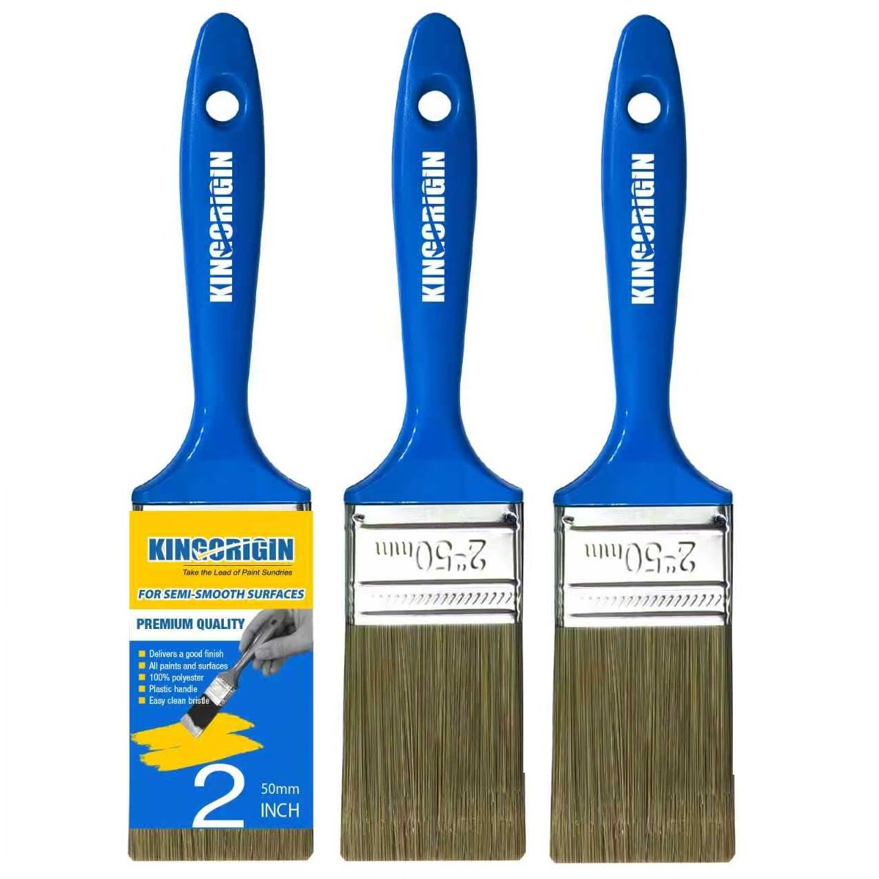 King Origin 2 Inch Paint Brushes, 3 PCS Versatile Paint Brush Set