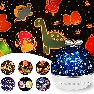 Rechargeable Star Night Light Projector, 6 Projector Films Night Projector, 360 Degree Rotation