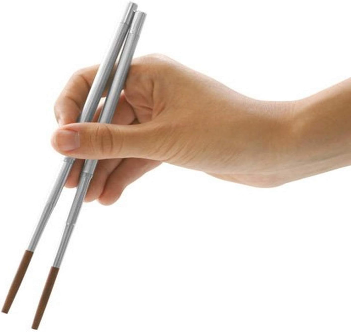 Kikkerland Collapsible Travel Chopsticks,Silver