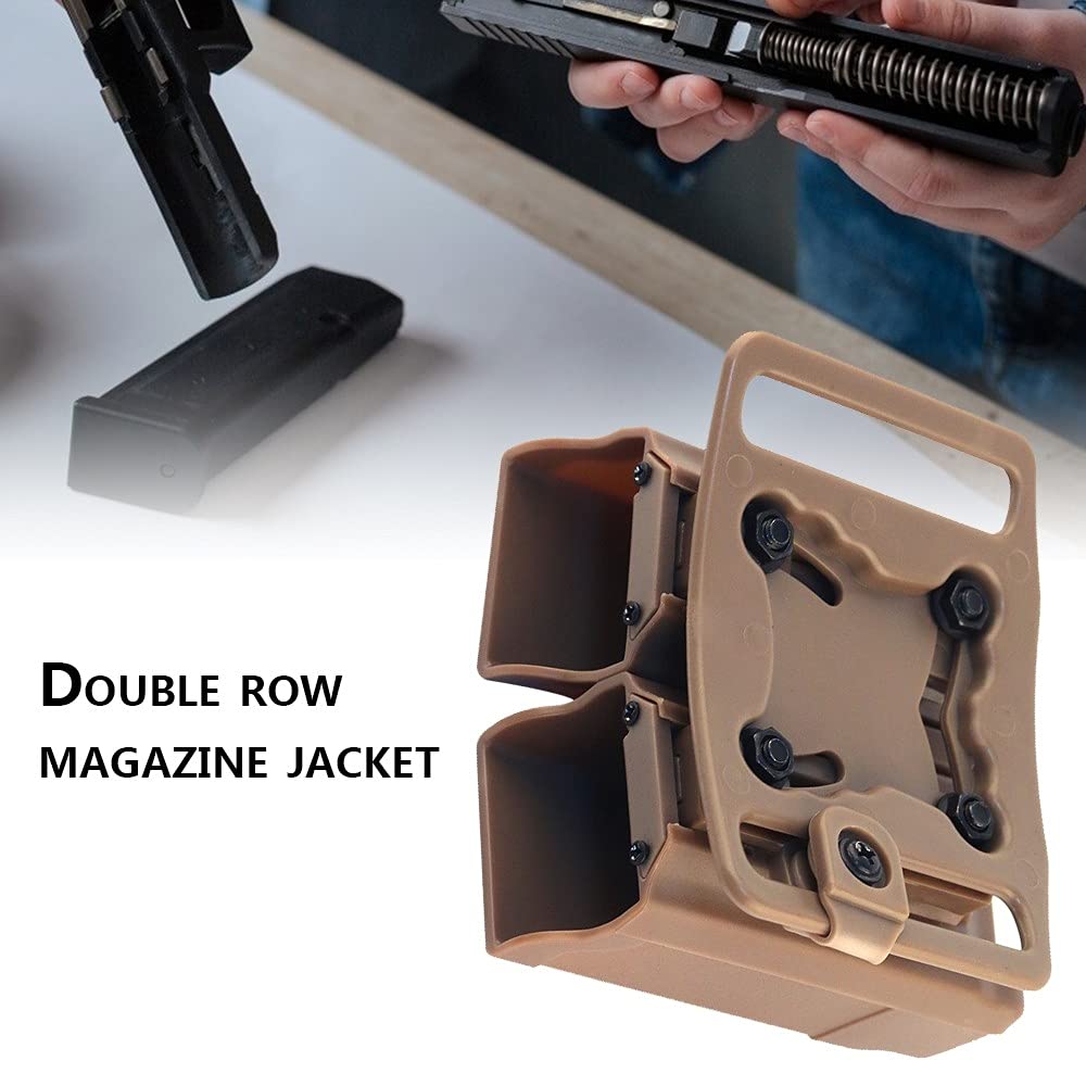 MiOOW Doble Bolsa Cargador Pistola, Soporte de Pistola Funda de Doble Pila con Clip para Cinturón Apto