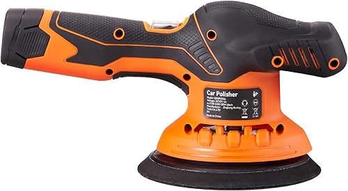 Miniatura 8 de VEVOR Pulidor de búfer inalámbrico con 2 baterías de 2.0 Ah, pulidora orbital aleatoria de 6 pulgadas para automóviles, 6 velocidades variables,