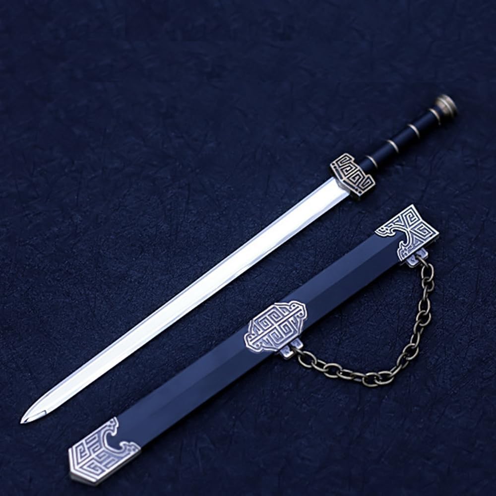 1/6 Scale 8.66'' Full Metal Ancient Sword Blade Weapon Toy Model for 12'' Action Figure Body Custom Accessories (yuejian)