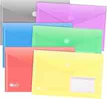 24 Cartelline Portadocumenti A5 Impermeabili - Con Chiusura A Strappo Ed Etichette | 6 Colori Vivaci - Foto 8