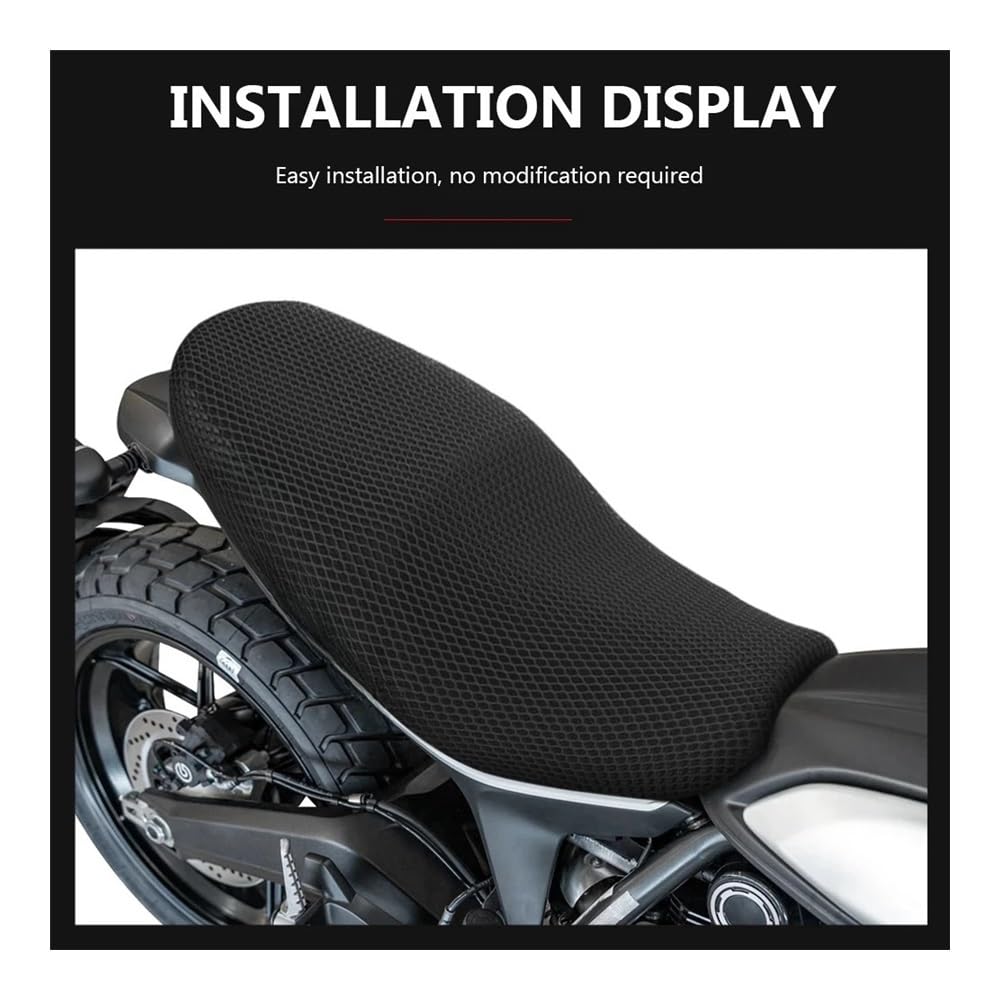 Coprisella Scooter Coprisedile Con Cuscino In Rete 3D Per Du&cati Scrambler 800 Coprisedile In Tessuto Di Nylon Antiscivolo Per Moto