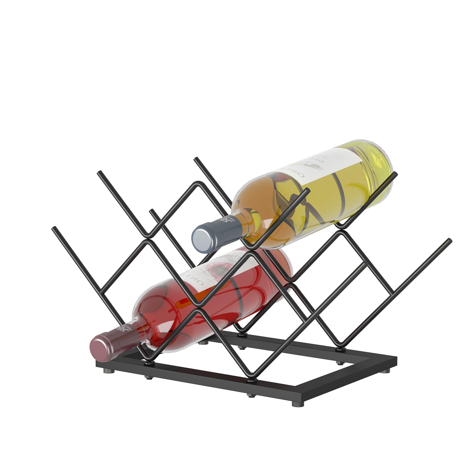Wine Rack Countertop, Black Metal Wine Bottle Organizer
