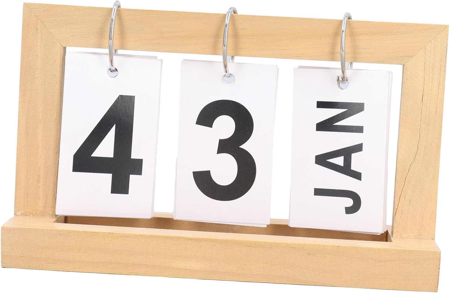 Desk Calendar Standing Flip, Flip Desk Calendar, Standing Flip Wooden Desk Calendar Nordic Vintage Large Display Wooden Flip Calendar for Office Desktop Home Study Living Room (Wood Color)