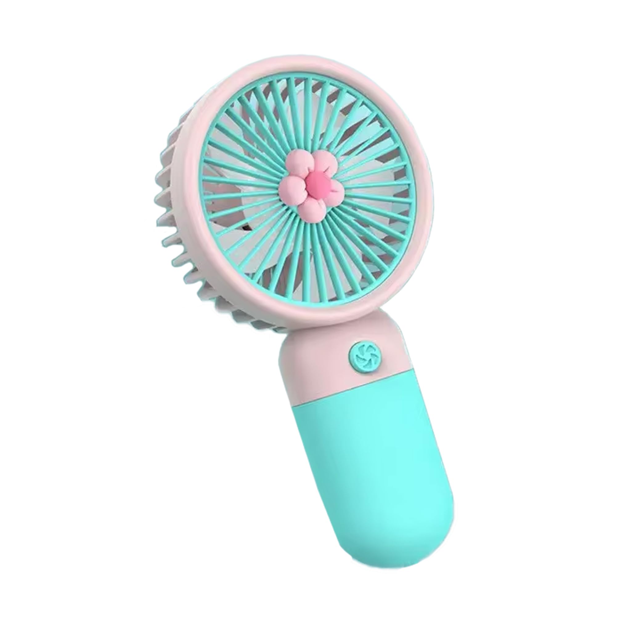 INDOTEAM Handheld Fan – Hand Held Fan Rechargeable – Mini Portable Fans Handheld USB Rechargeable Fans with 3 Speeds – Battery Operated Mini Desk Cooler – Hand Held Travel Cooler (Blue/Pink)