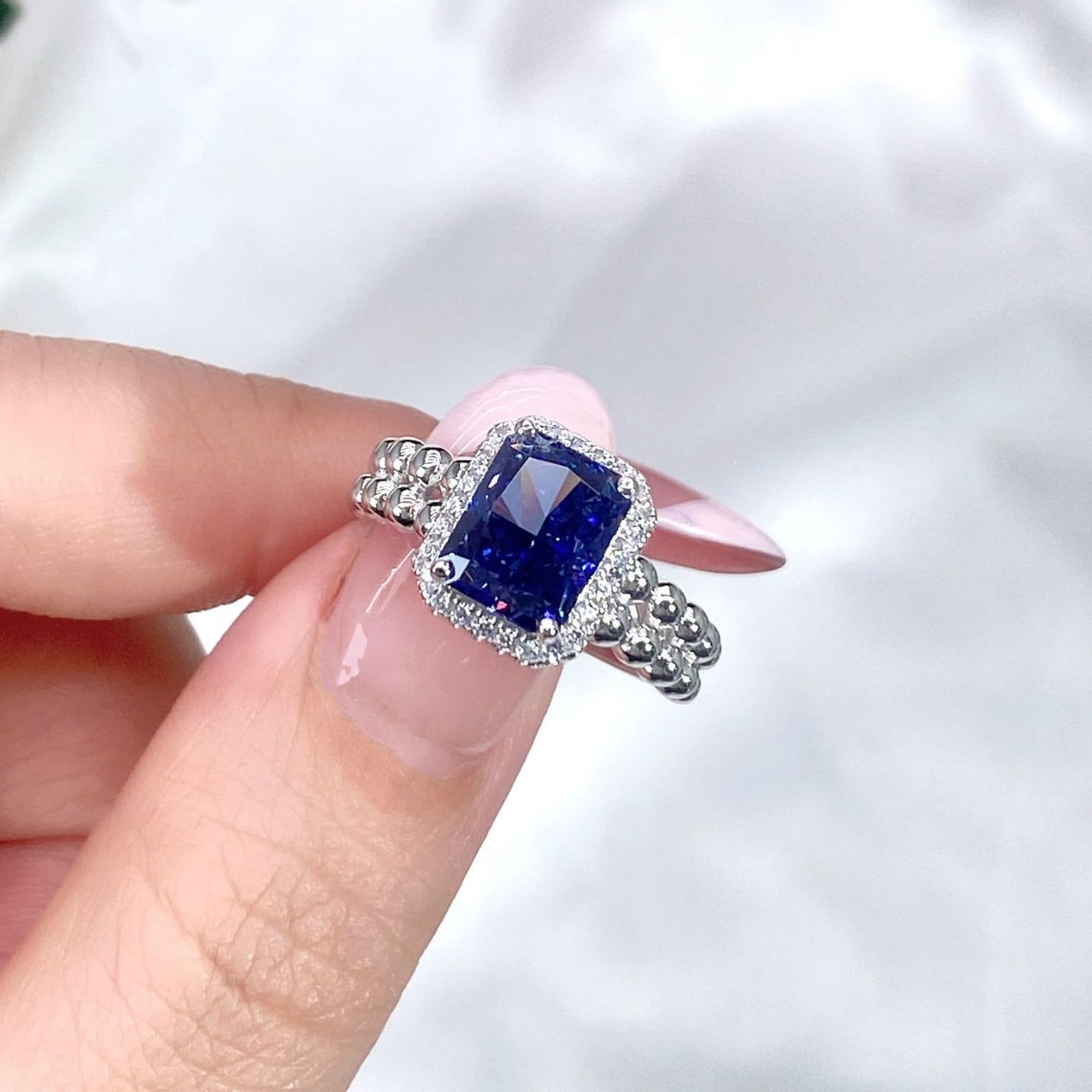 Pierścionek damski z białego złota z cytrynem 2,5 ct, prawdziwe złoto, eleganckie obrączki ślubne dla kobiet