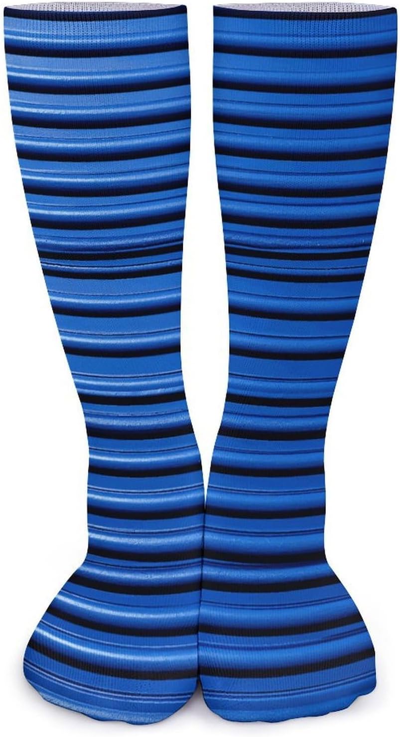 Blue Corrugated Wall Art Crew Socks Soft Thermal Socks | Socks for Men Women-Casual Wicking,High Stocking for Sports Running-Long Thin Tube Sports Breathable
