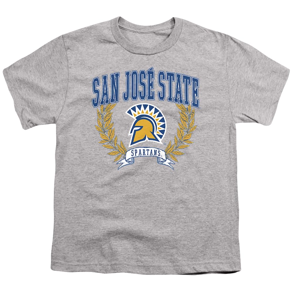 LOGOVISION San Jose State University Laurels Dark Kids T Shirt (4) for Toddler Boys and Girls, Athletic Heather