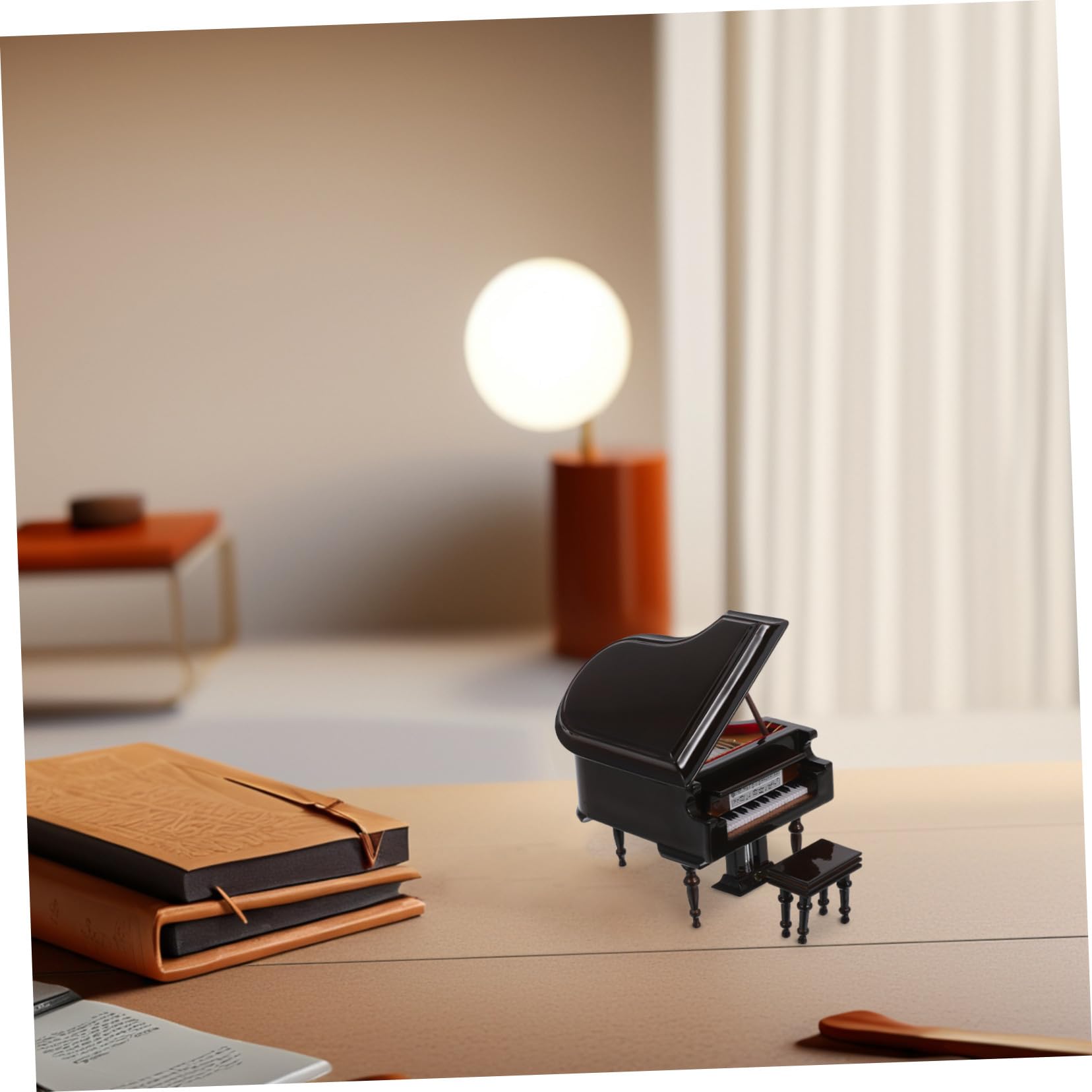 Didiseaon Pianoforte Piccolo in Miniatura Decorativo Sgabello per Casa delle Bambole Strumento Giocattolo per Arredamento e Appassionati di Musica