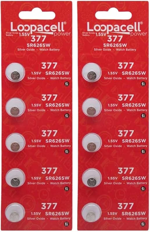 377/376 / SR626W / SR626SW / Silver Oxide Watch 10 Batteries