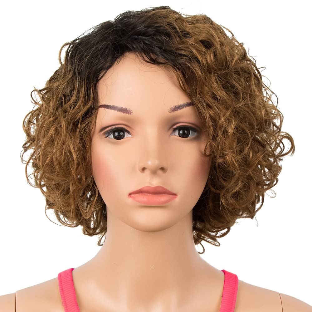 Rebecca Fashion Short Wavy Human Hair Wigs for Black Women