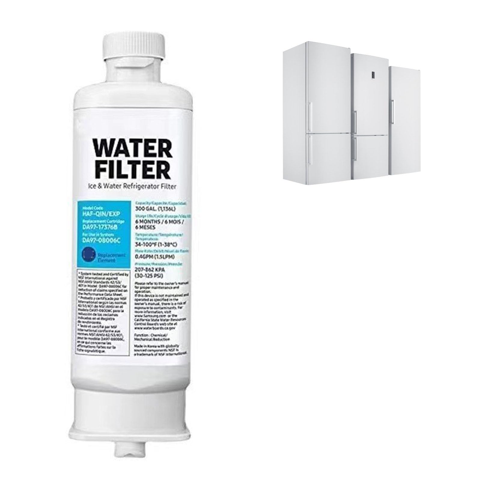 Remplacement du Filtre à Eau du Réfrigérateur DA97-17376B, Durée de Vie de 6 Mois pour la Maison, Compatible avec Hafqin/Exp, DA97-08006C